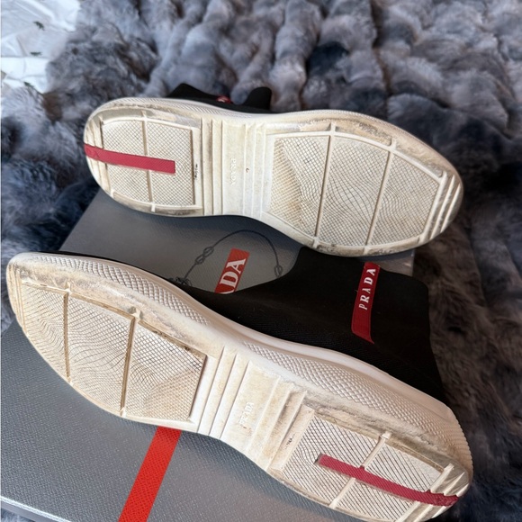 Prada Black and Red Sock Sneakers - Picture 5 of 8